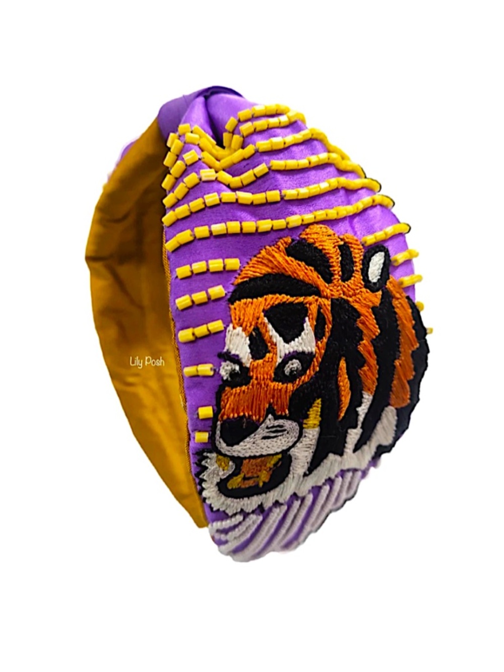 LSU Tigers Headband, Game Day Geaux Tigers Knot Headband, Lily Posh